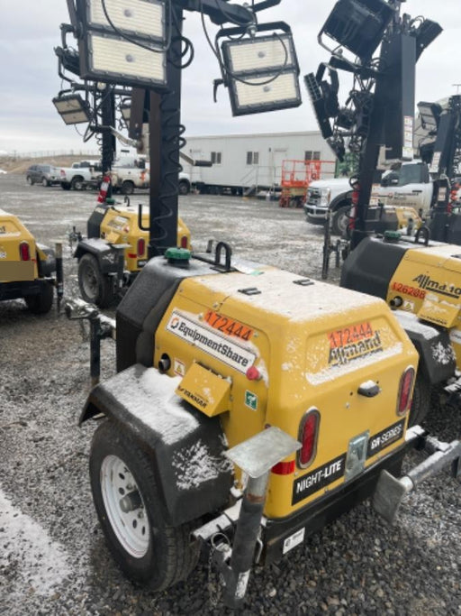 2021 Allmand NLV3GR (4) LED Light Fixture 350W, 23' Vertical Mast, 3kW Prime, Towable, Deep Sea L401, Leveling Jacks, Yanmar T4F 5.8hp