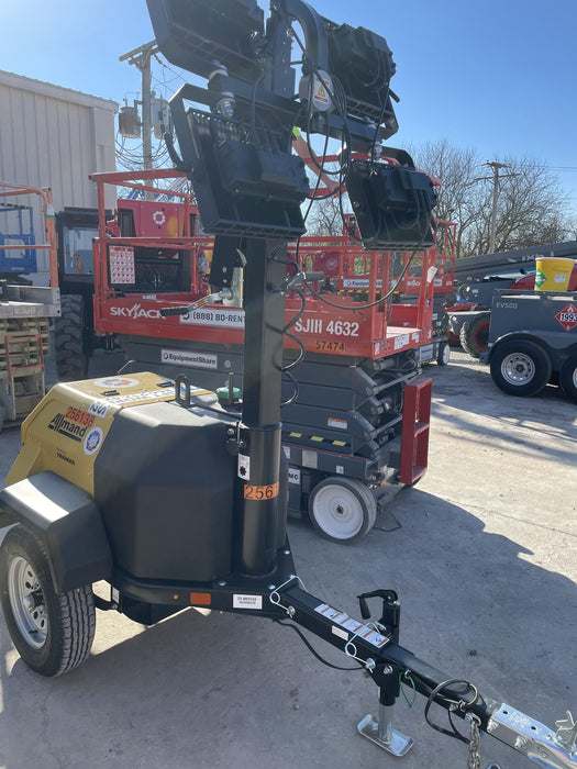 2022 Allmand NLV3GR (4) LED Light Fixture 350W, 23' Vertical Mast, 3kW Prime, Towable, ES Decals, T3