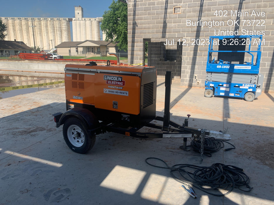 2021 Lincoln Electric Vantage 322 Vantage 322 Ready Pak 3 w/ Decals, ORANGE (includes trailer, cable rack, fender light kit) NO Telematics