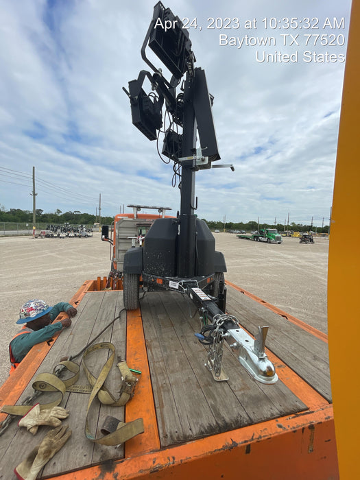 2022 Allmand NLV3GR (4) LED Light Fixture 350W, 23' Vertical Mast, 3kW Prime, Towable, ES Decals, T3