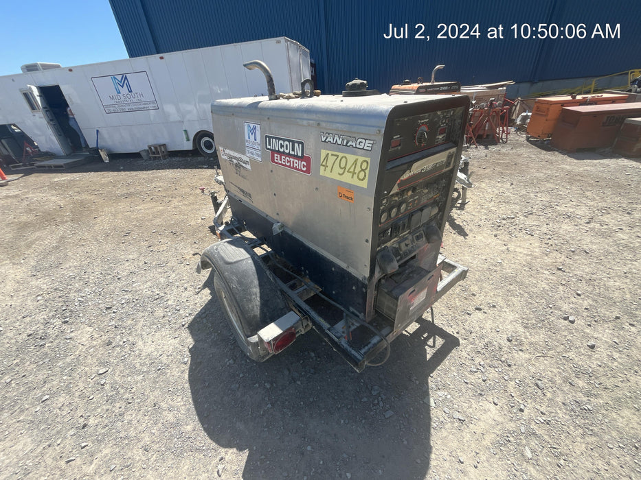 2019 Lincoln Electric Vantage 322 Ready-Pak 3, Two Wheel Trailer, Fender and Light Kit, Cable Rack