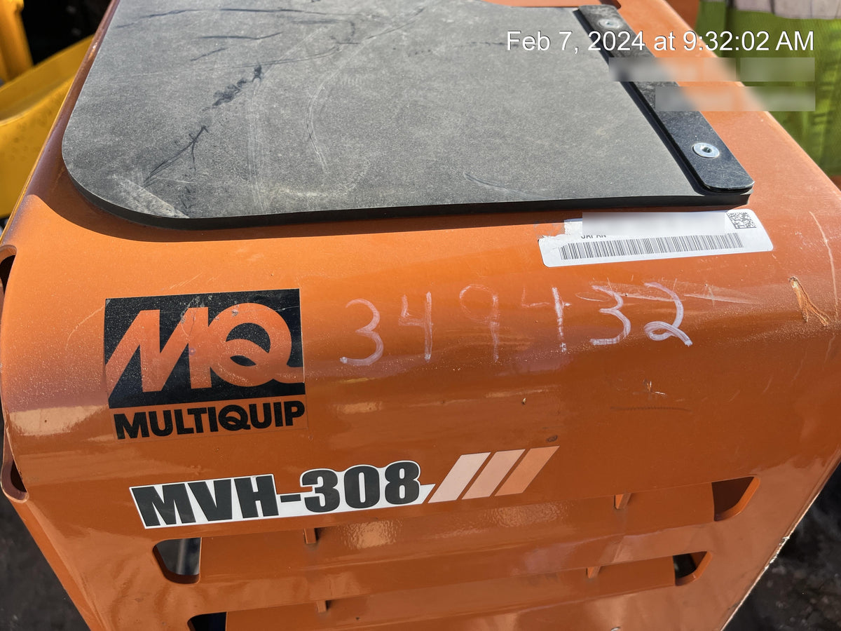 2023 Multiquip MV308GH Honda GX270, 18" Plate, Tachometer