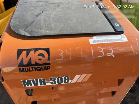 2023 Multiquip MV308GH Honda GX270, 18" Plate, Tachometer