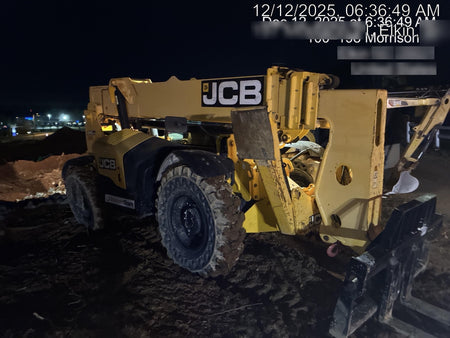2019 JCB 510-56 Open ROPS, 74 HP, Solid Tires, Worklights, Beacon, Aux Hydraulics, Lifting Eye w/60" Carriage/60" Forks