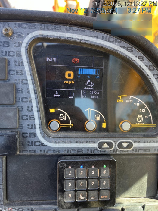 2019 JCB 512-56 109 HP w/Open ROPS, Beacon, Aux Hydraulics, Worklights, Solid Tires 60" Carriage/Forks