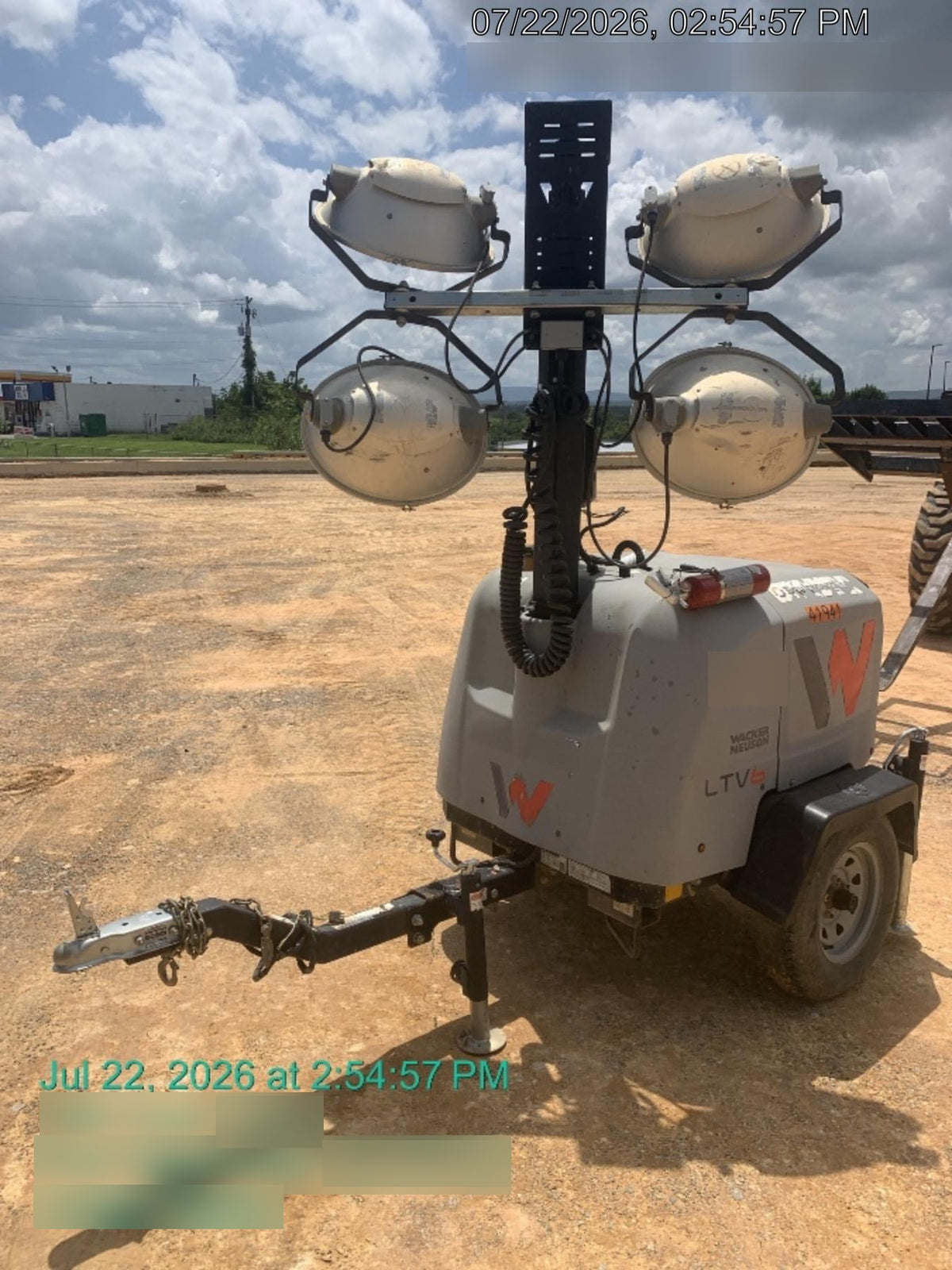 Wacker Neuson LTV6K-MH Power mast, 1100W MH, Fuel Sensors, Wiring Harness