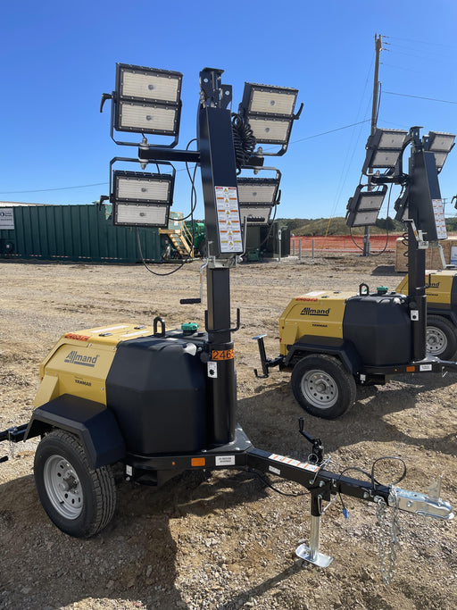 2022 Allmand NLV3GR (4) LED Light Fixture 350W, 23' Vertical Mast, 3kW Prime, Towable