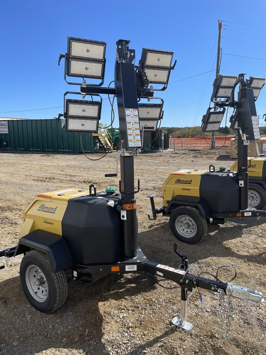 2022 Allmand NLV3GR (4) LED Light Fixture 350W, 23' Vertical Mast, 3kW Prime, Towable