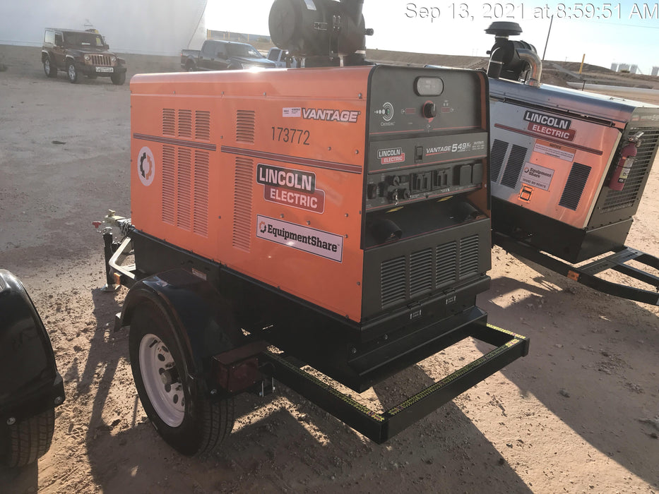 2021 Lincoln Electric Vantage 549X Ready Pak 3, ORANGE (includes trailer, cable rack, fender light kit)