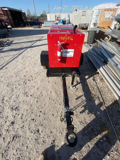 2022 Shindaiwa DGW400MDL Kubota D902 Engine, 23 HP, Dual Op Welder, Wire, Arc, Droop Stick, Tig, and CC Stick Functionality, Simulphase, 3 Phase and 1 Phase Gen Output, Single Axle NB Trlr, Slr Trckl Chrg 12V 12W, Fire Ext