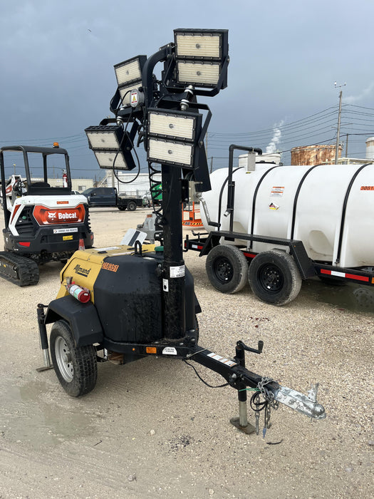 2022 Allmand NLV3GR (4) LED Light Fixture 350W, 23' Vertical Mast, 3kW Prime, Towable, Deep Sea L401, Leveling Jacks, Yanmar T4F 5.8hp