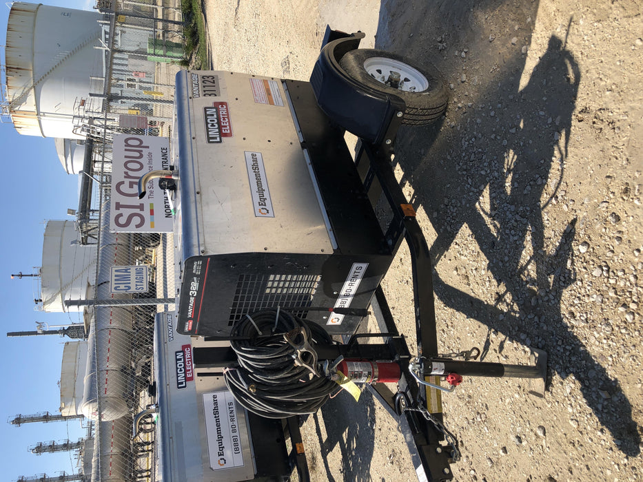 2019 Lincoln Electric Vantage 322 Welder Ready-Pak 3, Two wheel trailer, Fender and Light kit, Cable Rack