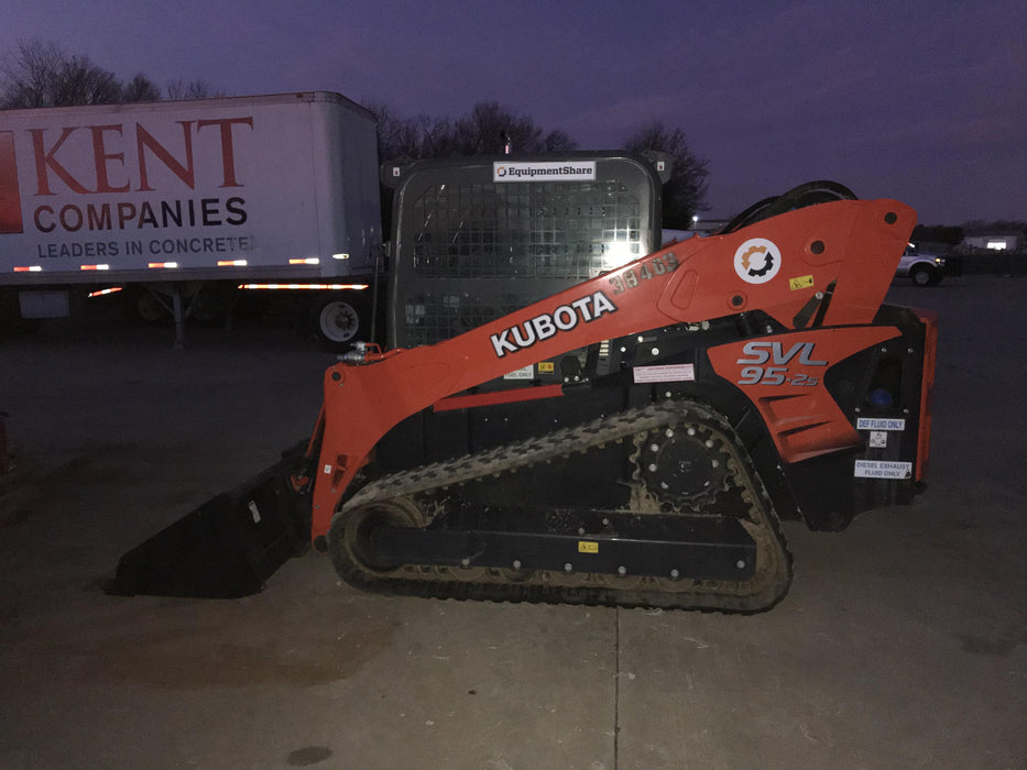 2019 Kubota SVL95-2S Cab/Heat/Air, Standard Tracks, Standard Flow, Hydraulic QC 80" HD w/ Smooth Cutting Edge