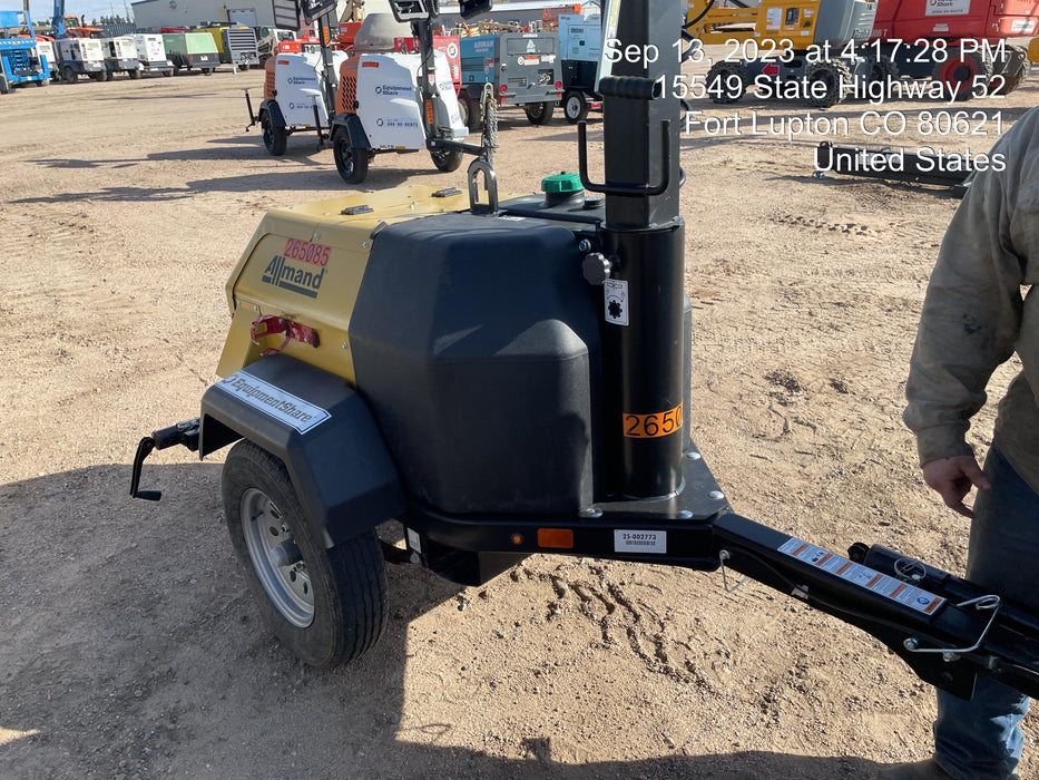 2022 Allmand NLV3GR (4) LED Light Fixture 350W, 23' Vertical Mast, 3kW Prime, Towable, ES Decals, T3