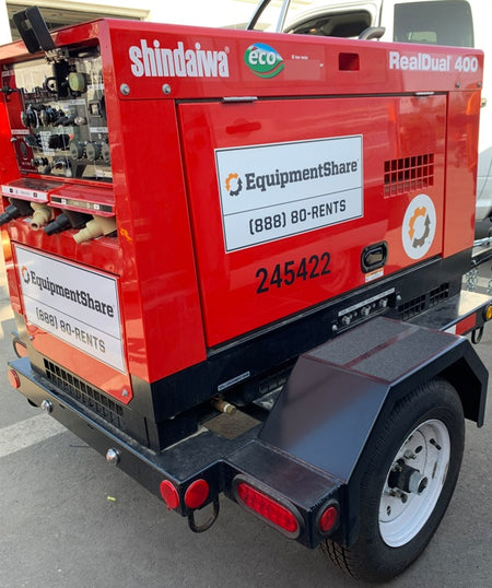 2022 Shindaiwa DGW400MDL Kubota D902 Engine, 23 HP, Dual Op Welder, Wire, Arc, Droop Stick, Tig, and CC Stick Functionality, Simulphase, 3 Phase and 1 Phase Gen Output, Single Axle NB Trlr, Slr Trckl Chrg 12V 12W, Fire Ext