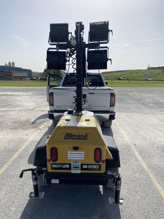 2022 Allmand NLV3GR (4) LED Light Fixture 350W, 23' Vertical Mast, 3kW Prime, Towable, Deep Sea L401, Leveling Jacks, Yanmar T4F 5.8hp