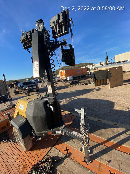 Allmand NLV3GR (4) LED Light Fixture 350W, 23' Vertical Mast, 3kW Prime, Towable, Deep Sea L401, Leveling Jacks, Yanmar T4F 5.8hp