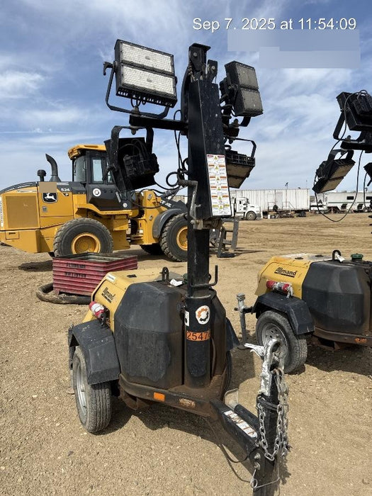 2022 Allmand NLV3GR (4) LED Light Fixture 350W, 23' Vertical Mast, 3kW Prime, Towable, ES Decals, T3