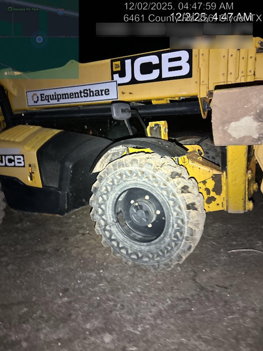 2019 JCB 510-56 Open ROPS, 74 HP, Solid Tires, Worklights, Beacon, Aux Hydraulics, Lifting Eye 66" Carriage/60" Forks