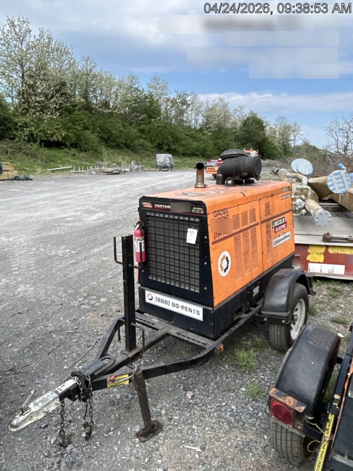 2021 Lincoln Electric Vantage 549X Ready Pak 3, ORANGE (includes trailer, cable rack, fender light kit)