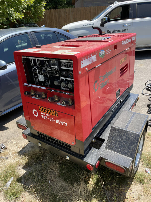 2024 Shindaiwa DGW400MDL Kubota D902 Engine, 23 HP, Dual Op Welder, Wire, Arc, Droop Stick, Tig, and CC Stick Functionality, Simulphase, 3 Phase and 1 Phase Gen Output, Single Axle NB Trlr, Slr Trckl Chrg 12V 12W, Fire Ext