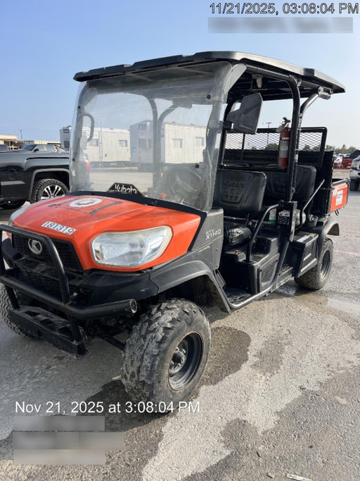 2022 Kubota RTV-X1140W-H Plastic Canopy, Windshield Acrylic Clear, LED Strobe Light, Wire Harness Kit, Back up Alarm