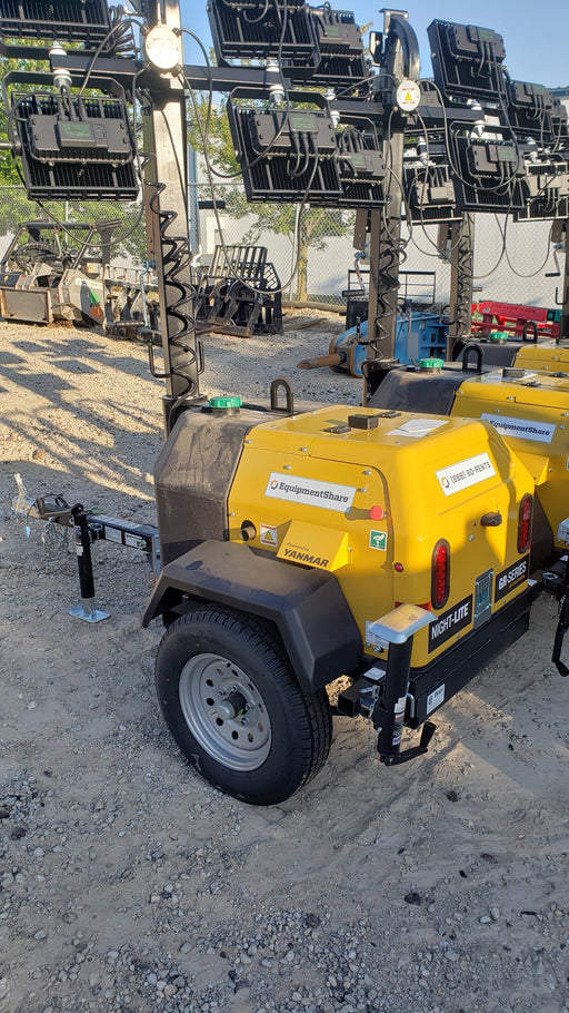 2022 Allmand NLV3GR (4) LED Light Fixture 350W, 23' Vertical Mast, 3kW Prime, Towable, ES Decals, T3