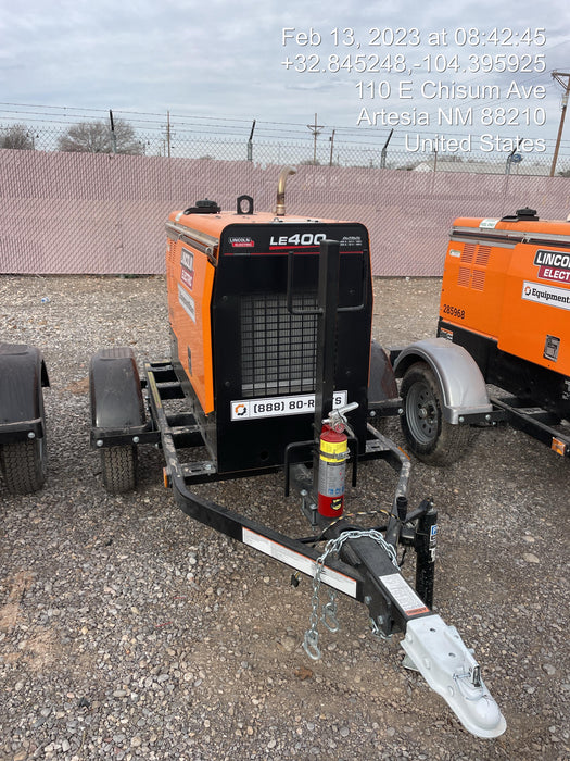 2022 Lincoln Electric LE400 Kubota V1505, Trlr, Cable Rack, Light Kit, ES Decals, T3