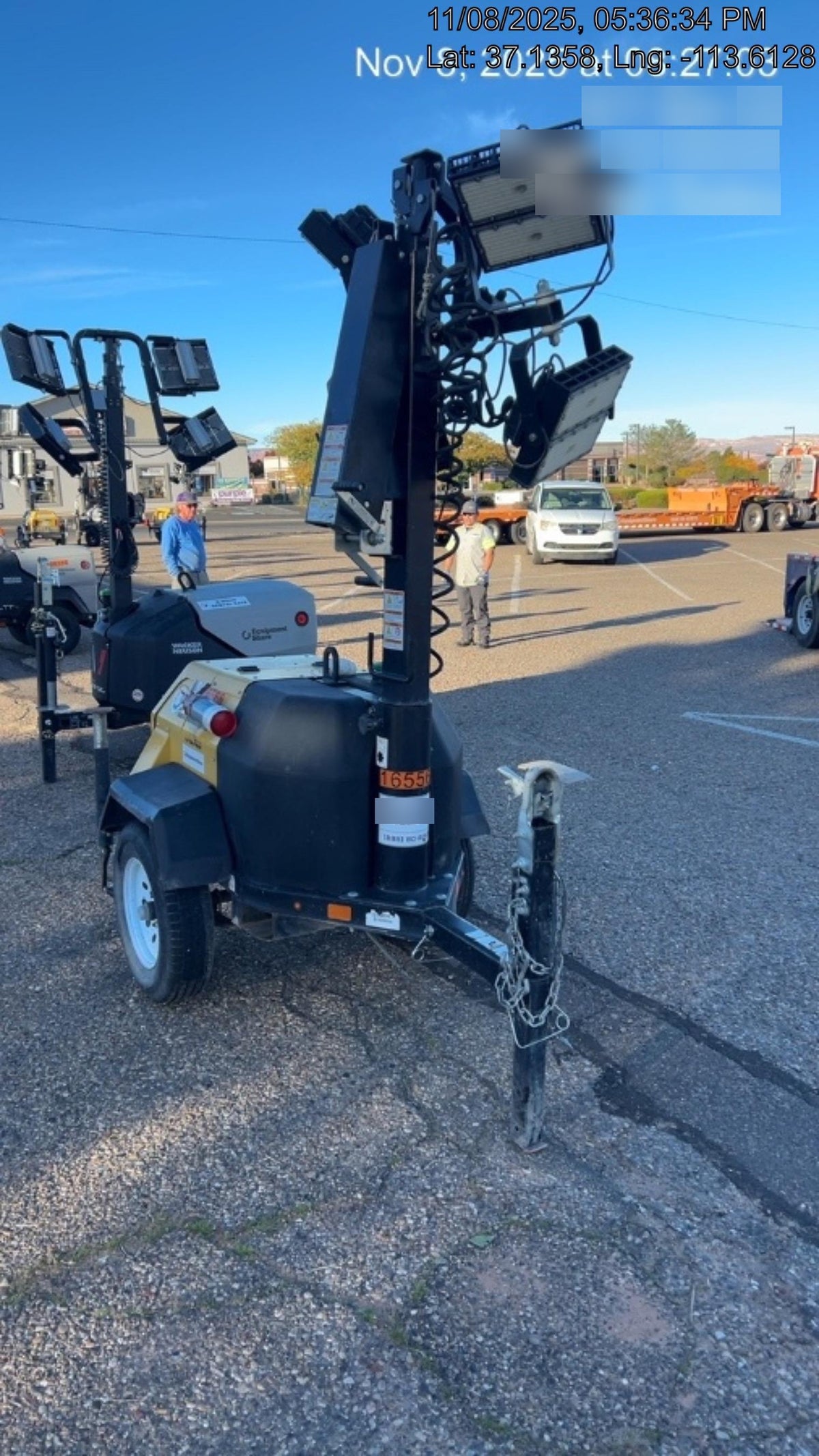 2021 Allmand NLV3GR (4) LED Light Fixture 350W, 23' Vertical Mast, 3kW Prime, Towable, Deep Sea L401, Leveling Jacks, Yanmar T4F 5.8hp