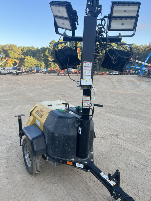 2022 Allmand NLV3GR (4) LED Light Fixture 350W, 23' Vertical Mast, 3kW Prime, Towable, Deep Sea L401, Leveling Jacks, Yanmar T4F 5.8hp