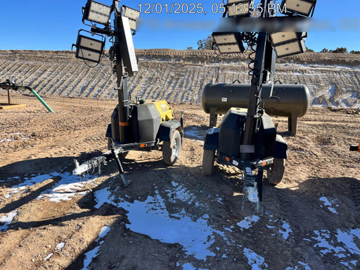 2022 Allmand NLV3GR (4) LED Light Fixture 350W, 23' Vertical Mast, 3kW Prime, Towable, ES Decals, T3