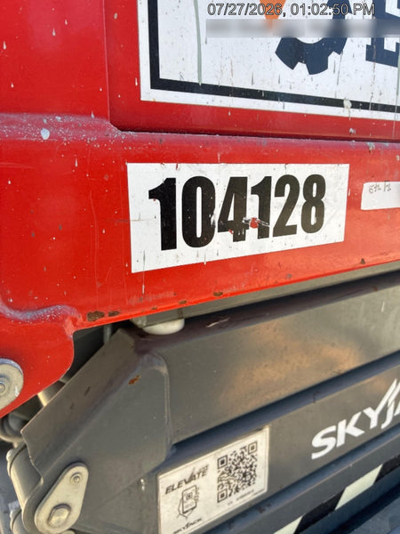 2020 Skyjack SJIII-3219 Solid NM Tires, Half height spring hinged entry gate, Dual Beacons, 800W Inverter