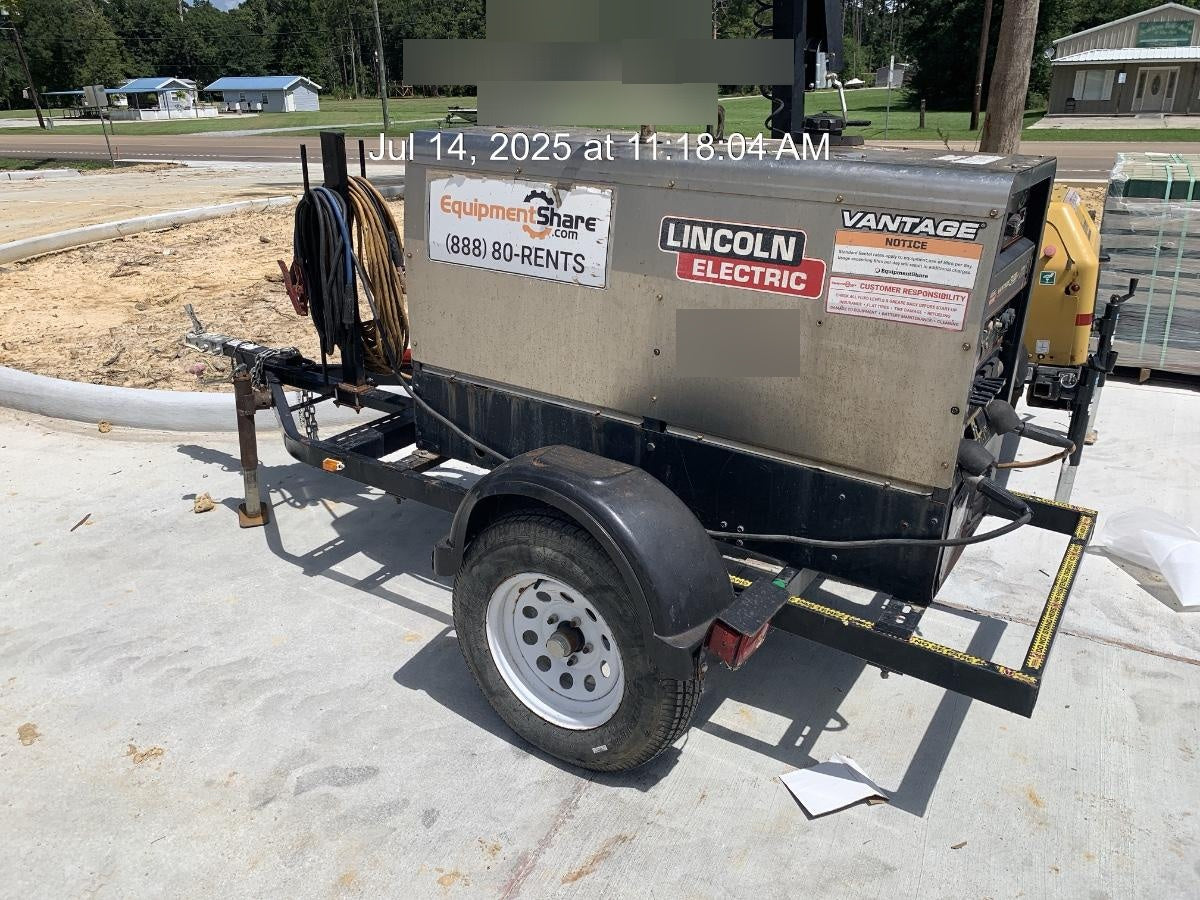 2018 Lincoln Electric Vantage 322 Lincoln Vantage 322 Welder Ready Pak 3 - Vantage 322, Trailer, Fender and light kit, Cable rack