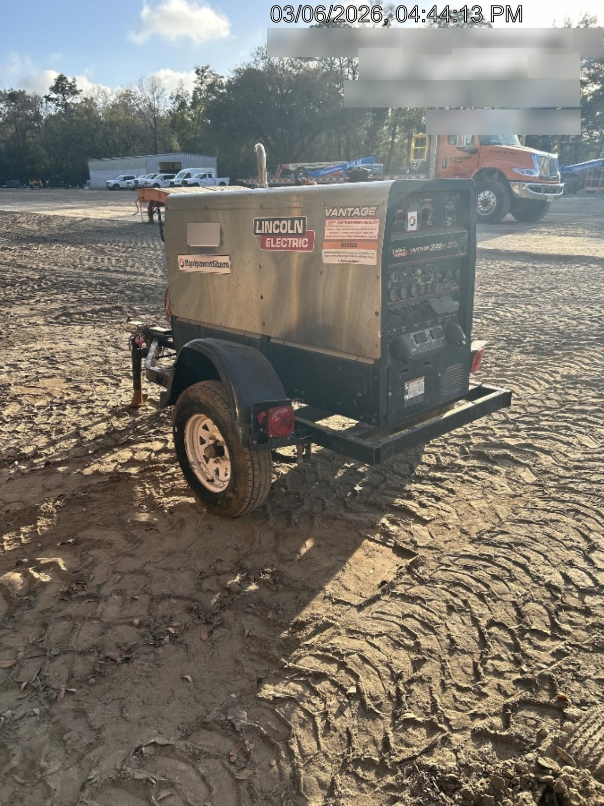 2019 Lincoln Electric Vantage 322 Ready-Pak 3, Two Wheel Trailer, Fender and Light Kit, Cable Rack