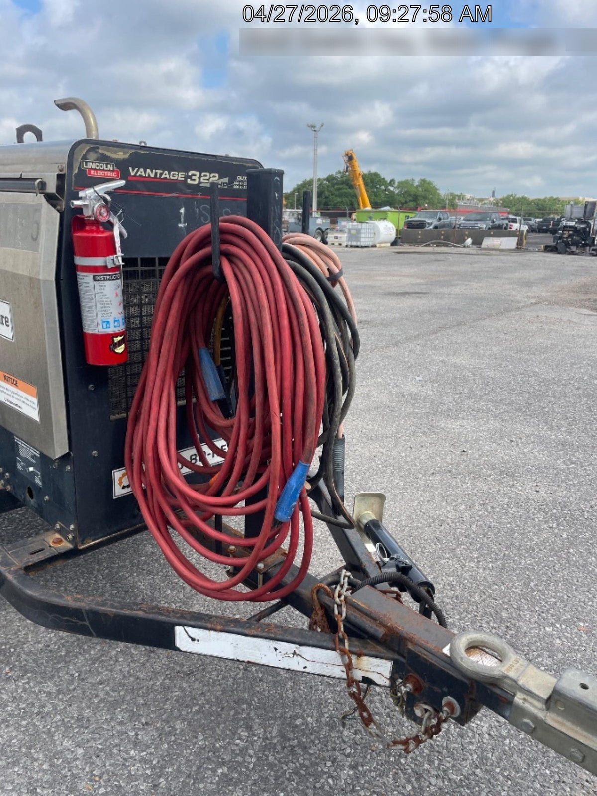 2019 Lincoln Electric Vantage 322 Welder Ready-Pak 3, Two wheel trailer, Fender and Light kit, Cable Rack