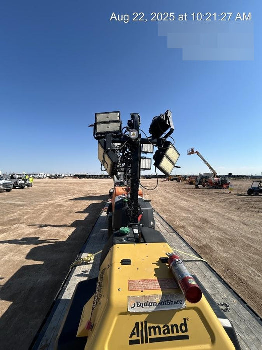 Allmand NLV3GR (4) LED Light Fixture 350W, 23' Vertical Mast, 3kW Prime, Towable, Deep Sea L401, Leveling Jacks, Yanmar T4F 5.8hp