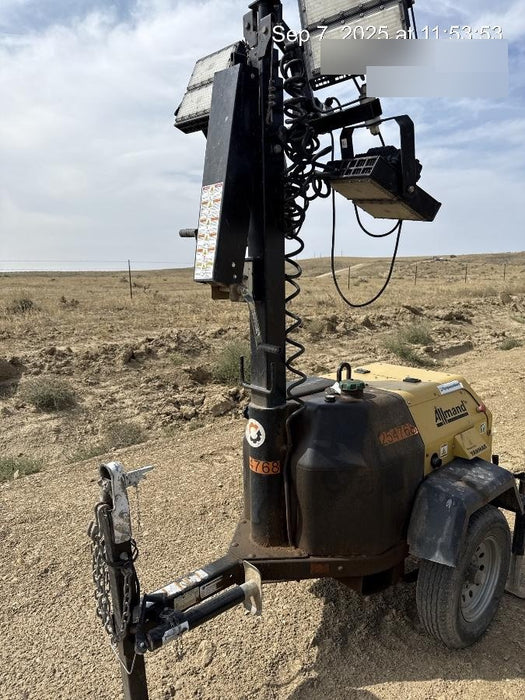 2022 Allmand NLV3GR (4) LED Light Fixture 350W, 23' Vertical Mast, 3kW Prime, Towable, ES Decals, T3