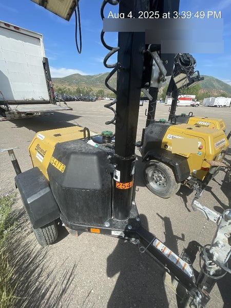 2022 Allmand NLV3GR (4) LED Light Fixture 350W, 23' Vertical Mast, 3kW Prime, Towable, ES Decals, T3