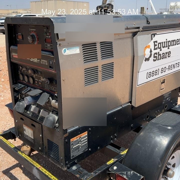 2019 Lincoln Electric Vantage 322 Welder Ready-Pak 3, Two wheel trailer, Fender and Light kit, Cable Rack