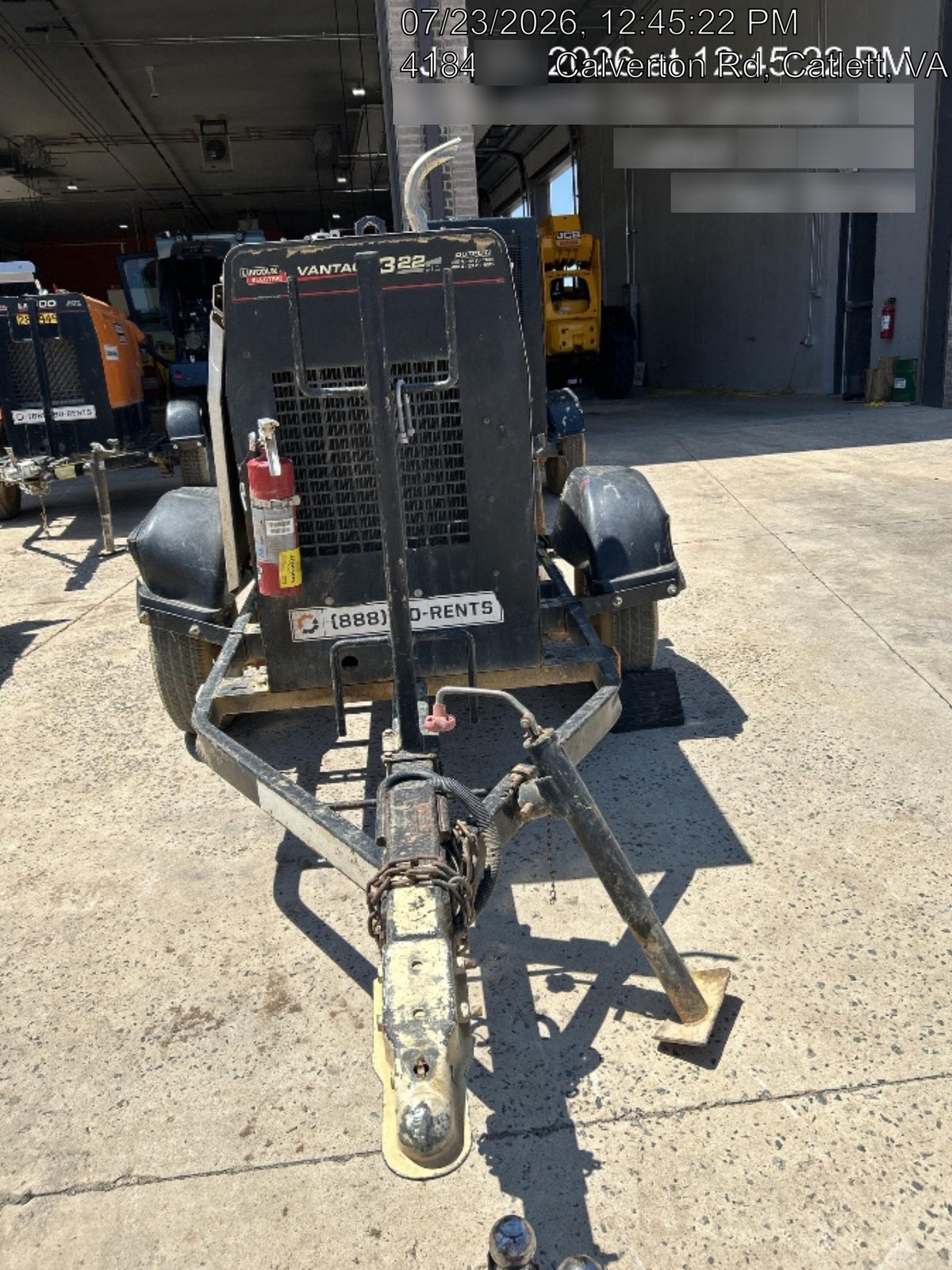 2019 Lincoln Electric Vantage 322 Ready-Pak 3, Two Wheel Trailer, Fender and Light Kit, Cable Rack