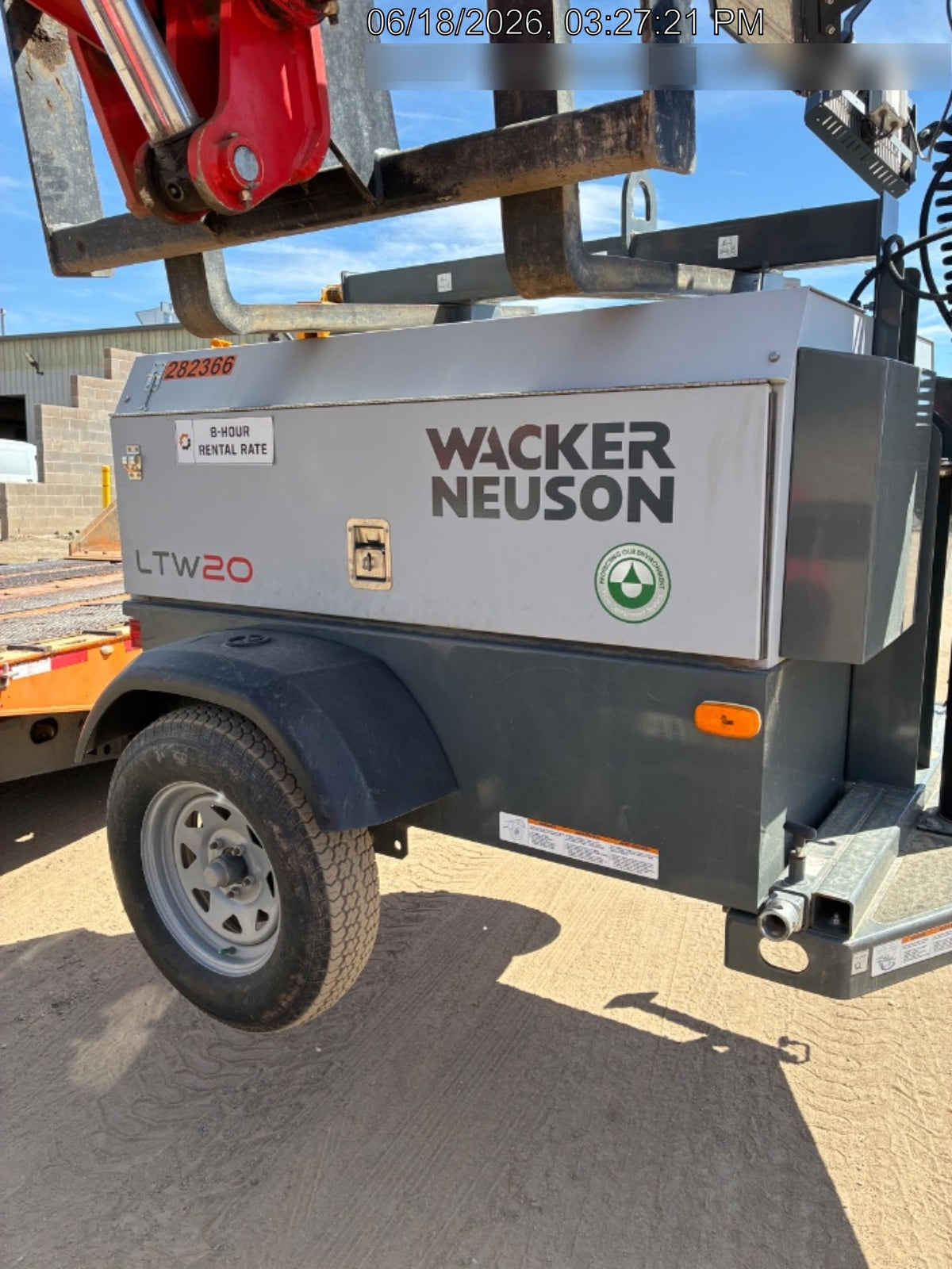 2022 Wacker Neuson LTW20Z1 Isuzu Dsl. Engine, 23' Mast, (4) 300W LED Lights, CWK, Programmable Dawn to Dusk, 360 Deg. Rotation, 57 Gal. Tank, Trailer Mounted