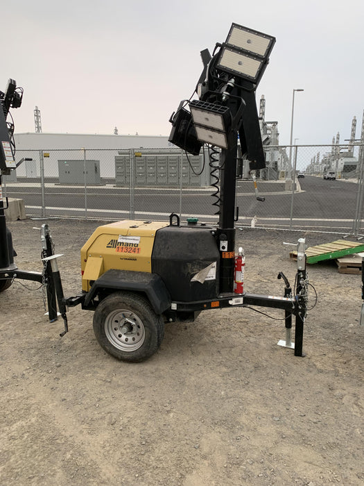 2020 Allmand NLV3GR (4) LED Light Fixture 350W, 23' Vertical Mast, 3kW Prime, Towable, Deep Sea L401, Leveling Jacks, Yanmar T4F 5.8hp