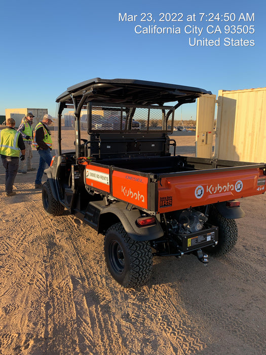 2022 Kubota RTV-X1140W-H Plastic Canopy, Windshield Acrylic Clear, LED Strobe Light, Wire Harness Kit, Back up Alarm
