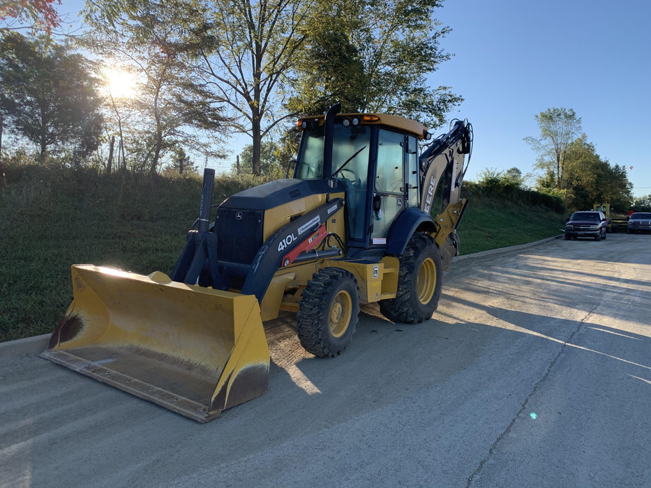 2020 John Deere 410L - Extendable Stick Cab/Heat/Air, 4WD, Extendable Stick, Pilot Controls, 2 Way Hydraulics, TAG Manual QC