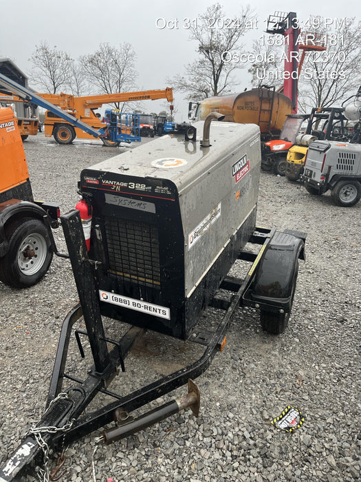 2019 Lincoln Electric Vantage 322 Ready-Pak 3, Two Wheel Trailer, Fender and Light Kit, Cable Rack