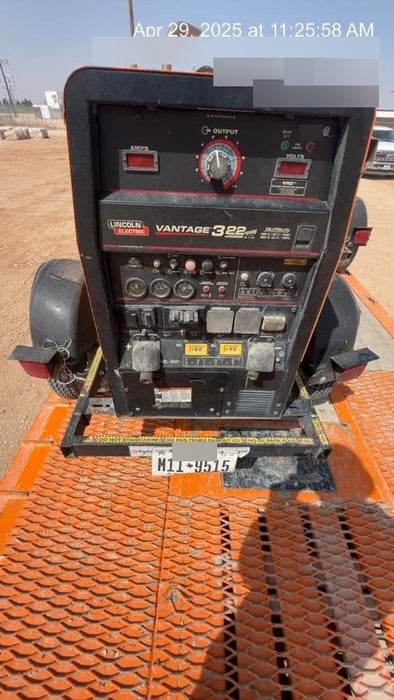 2021 Lincoln Electric Vantage 322 Vantage 322 Ready Pak 3 w/ Decals, ORANGE (includes trailer, cable rack, fender light kit) NO Telematics