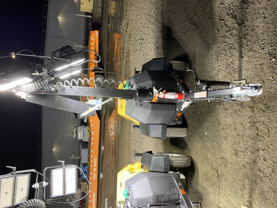 2020 Allmand NLV3GR (4) LED Light Fixture 350W, 23' Vertical Mast, 3kW Prime, Towable, Deep Sea L401, Leveling Jacks, Yanmar T4F 5.8hp