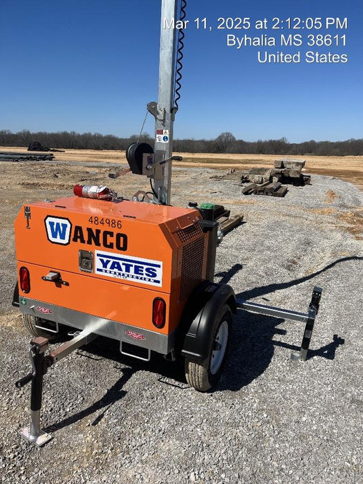 2025 Wanco WLTT-4MM4K Diesel, Mitsubishi L2E, 9.0HP @1800 rpm, Deep Sea Controller, Shore Power Plug, Auto Start, (4) 350W LED Floodlights, 4kW Generator, 60 Gal Fuel Tank, 2" Ball, T3