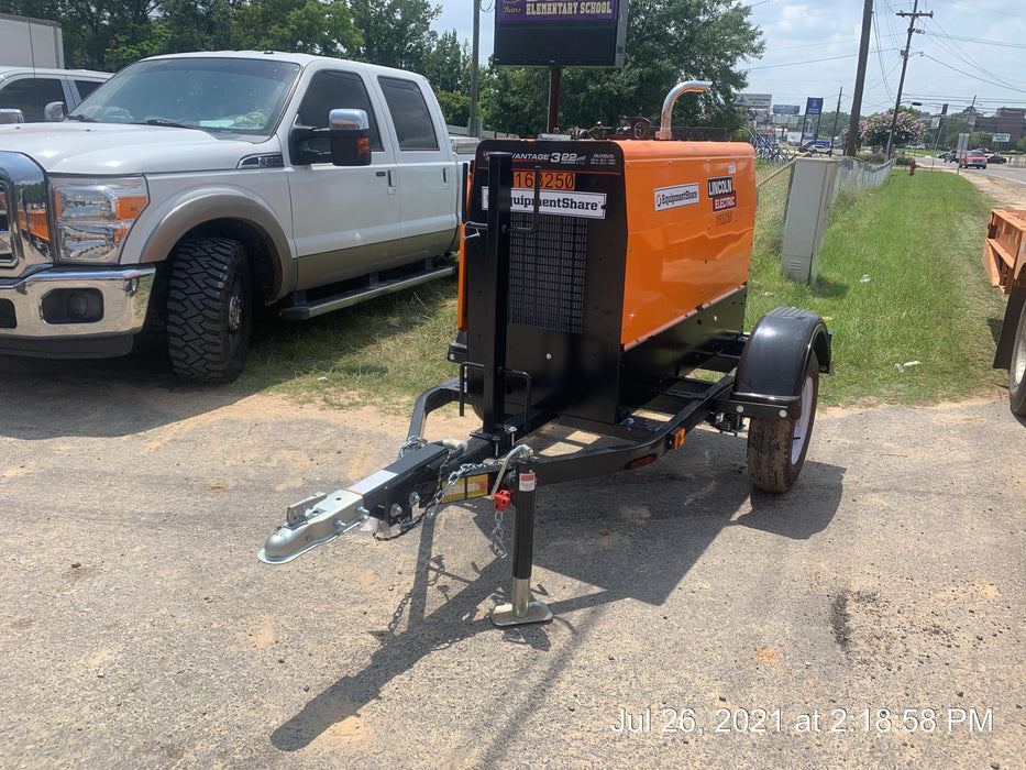 2021 Lincoln Electric Vantage 322 Vantage 322 Ready Pak 3 w/ Decals, ORANGE (includes trailer, cable rack, fender light kit) NO Telematics