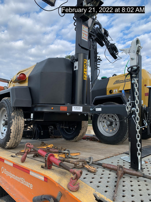 2022 Allmand NLV3GR (4) LED Light Fixture 350W, 23' Vertical Mast, 3kW Prime, Towable, Deep Sea L401, Leveling Jacks, Yanmar T4F 5.8hp